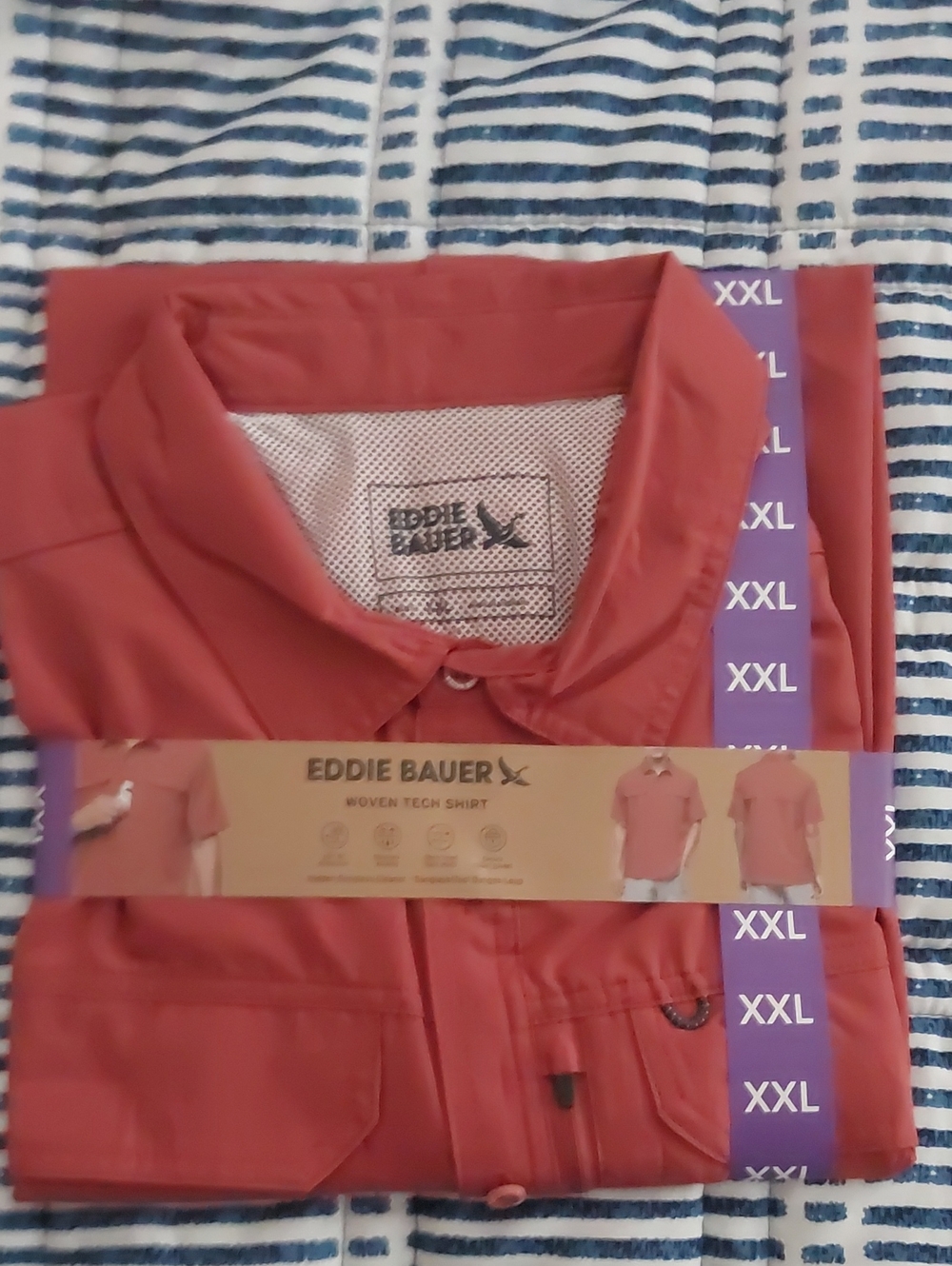 Eddie Bauer Men's Woven Tech Shirt - Rust
